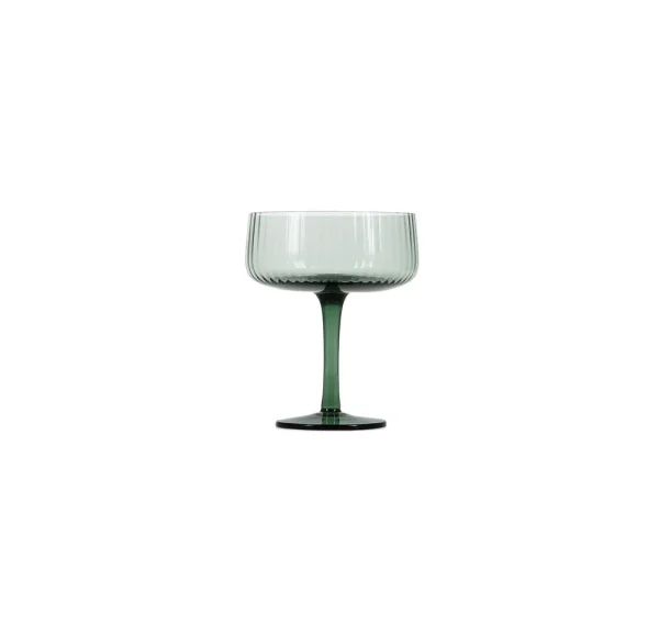 S&P Champagneglas 23cl coupe donkergroen Ray - set/4