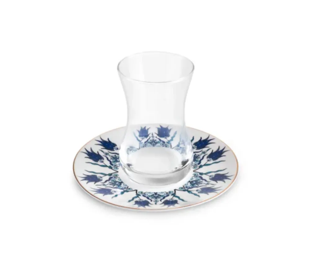 Karaca Iznik 12-delige Turkse theeset voor 6 personen, 130 ml, blauw - Afbeelding 3
