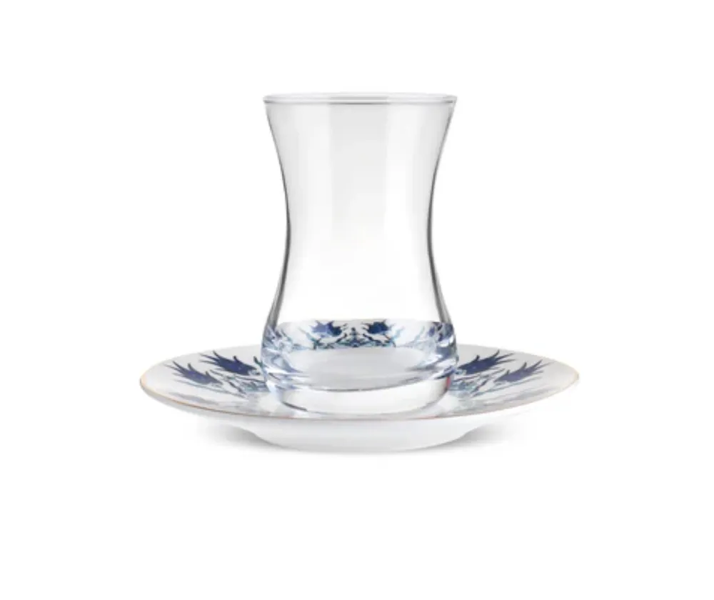 Karaca Iznik 12-delige Turkse theeset voor 6 personen, 130 ml, blauw - Afbeelding 2