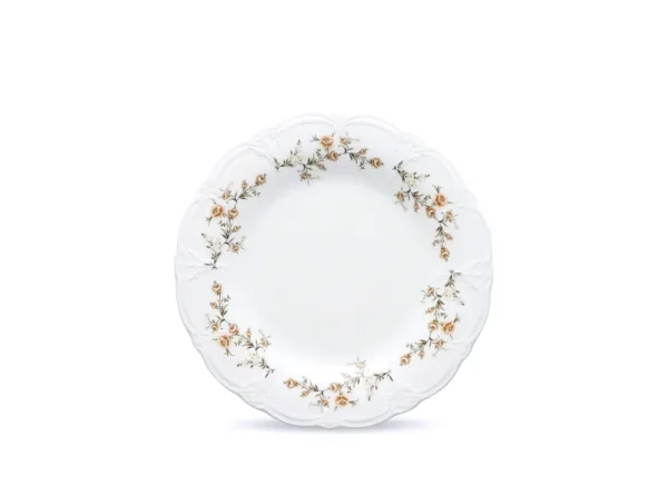 Plat Bord 32cm Bruine Bloem Retro