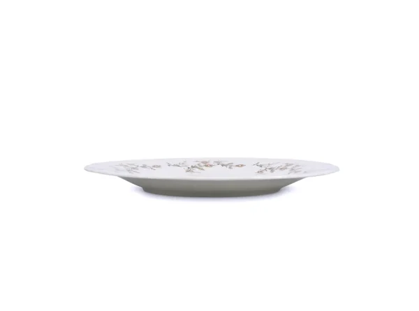 Plat Bord 32cm Bruine Bloem Retro