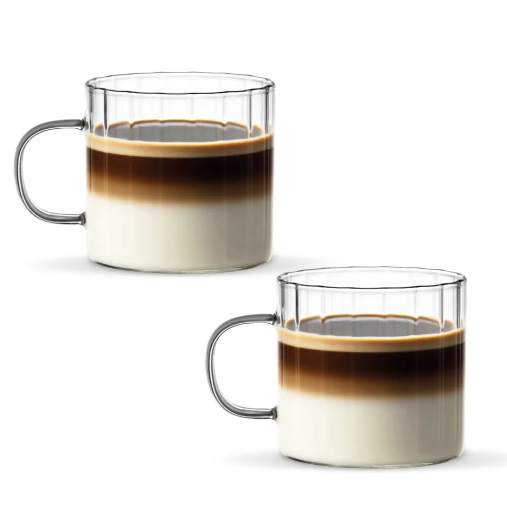 Borosilicaatglas Linea met handvat 2 stuks – 400 ml - Afbeelding 1