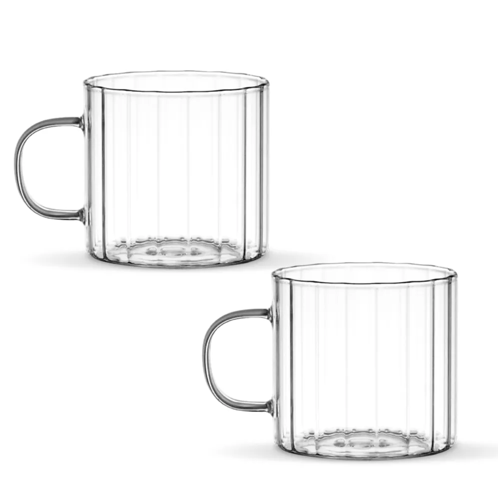 Borosilicaatglas Linea met handvat 2 stuks – 400 ml