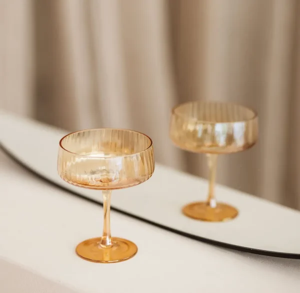 S|P Collection Champagneglas 23cl coupe amber Ray - set/4