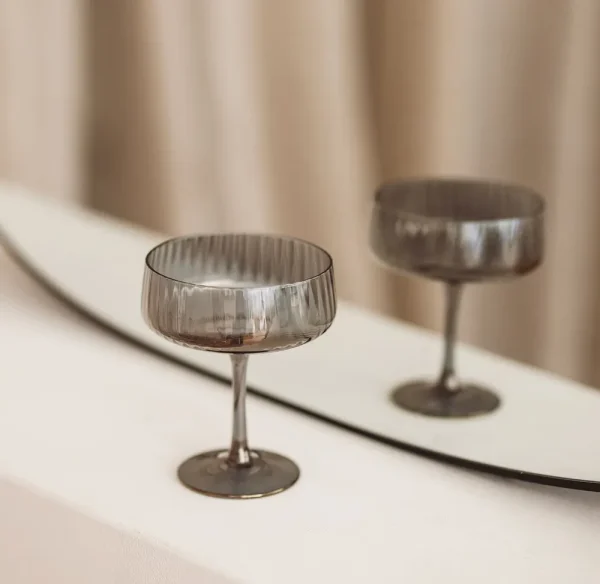 S|P Collection Champagneglas 23cl coupe smoked Ray - set/4