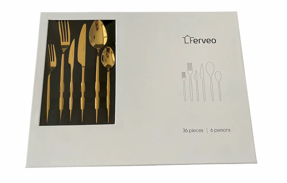 Ferveo Sara Bestekset 36-delig Goud - Afbeelding 2
