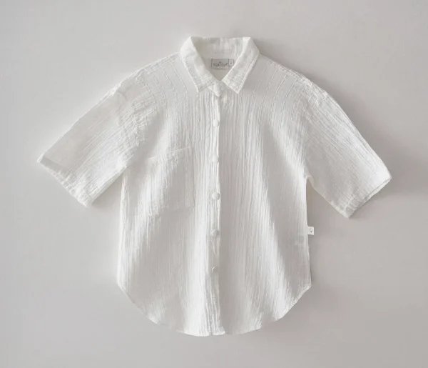 Ecocotton Zeyna Korte Dames Pyjamaset Biologisch Katoenen Mousseline Crème