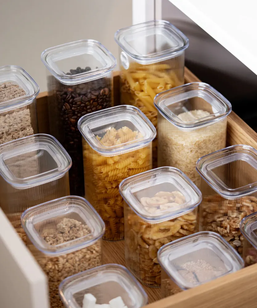 Voorraadpotten Kare Stripe Voordelige Set 16 Delig - Afbeelding 4