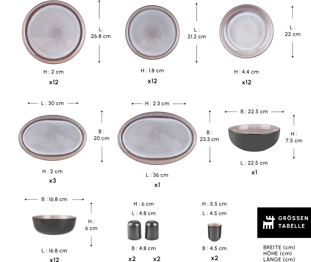 Karaca Earth Collection Mercure 59-Delige 12-Persoons Serviesset - Afbeelding 1