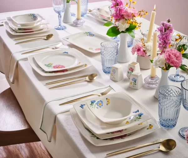 Karaca Square Bone Velora 53-delige Dinnerset voor 12 personen