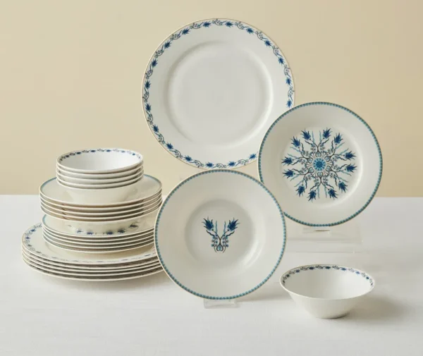 Karaca Forever Bone Iznik 24-delig serviesset voor 6 personen,