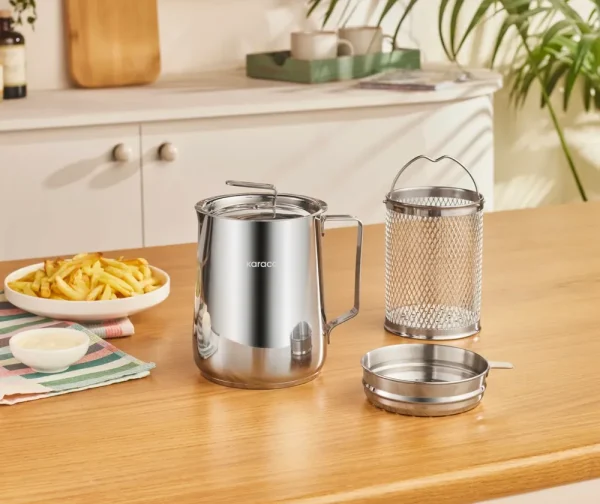 Karaca Minifry roestvrijstalen friteuse, 2 l, zilver