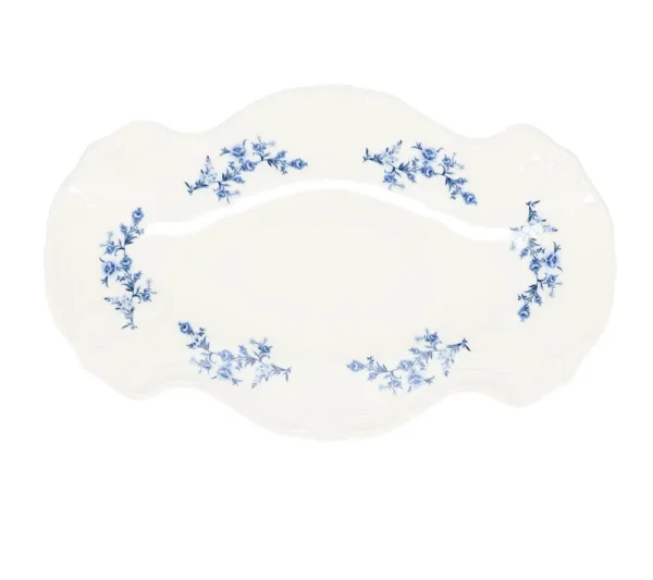 Serveerschaal 39X25CM Blue Flower Retro