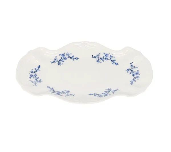 Serveerschaal 39X25CM Blue Flower Retro