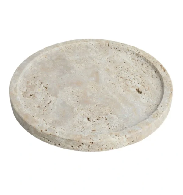 Travertine bord | Ø20,0X1,8 CM