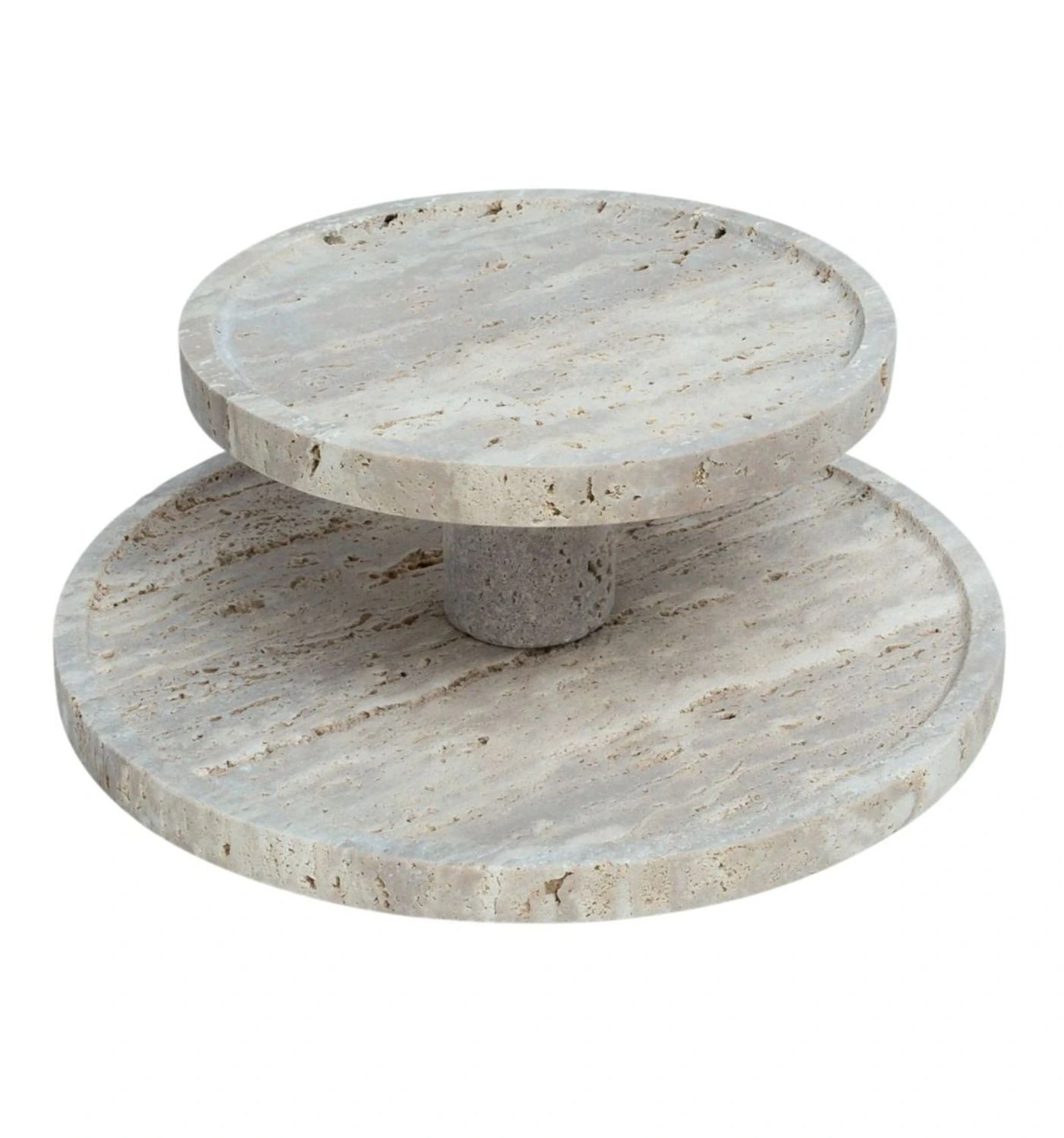 Travertine Etagere  2-Laags| Ø20 - Ø28 CM