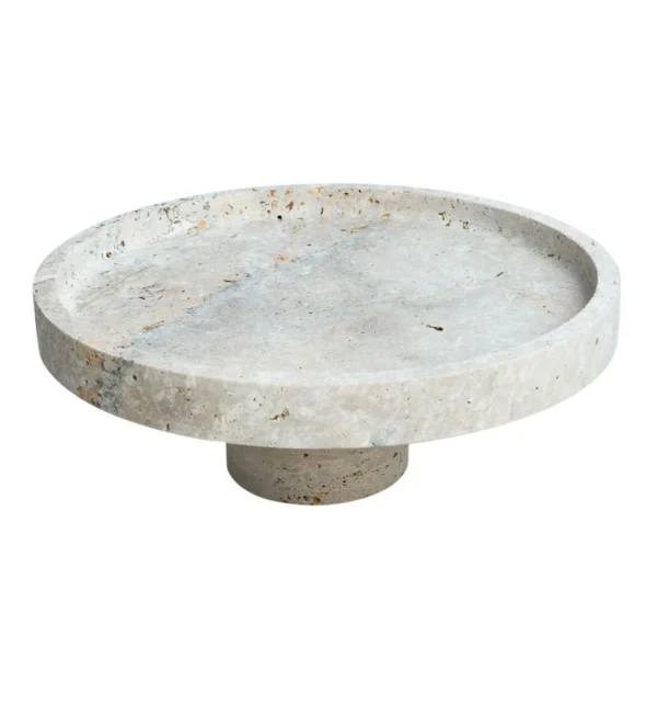Travertine Patisseriebord  | Ø24,5X9,5 CM