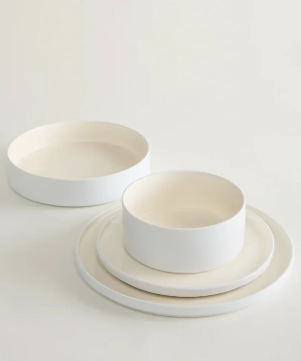 Noa Beige-White 24-delige serviesset