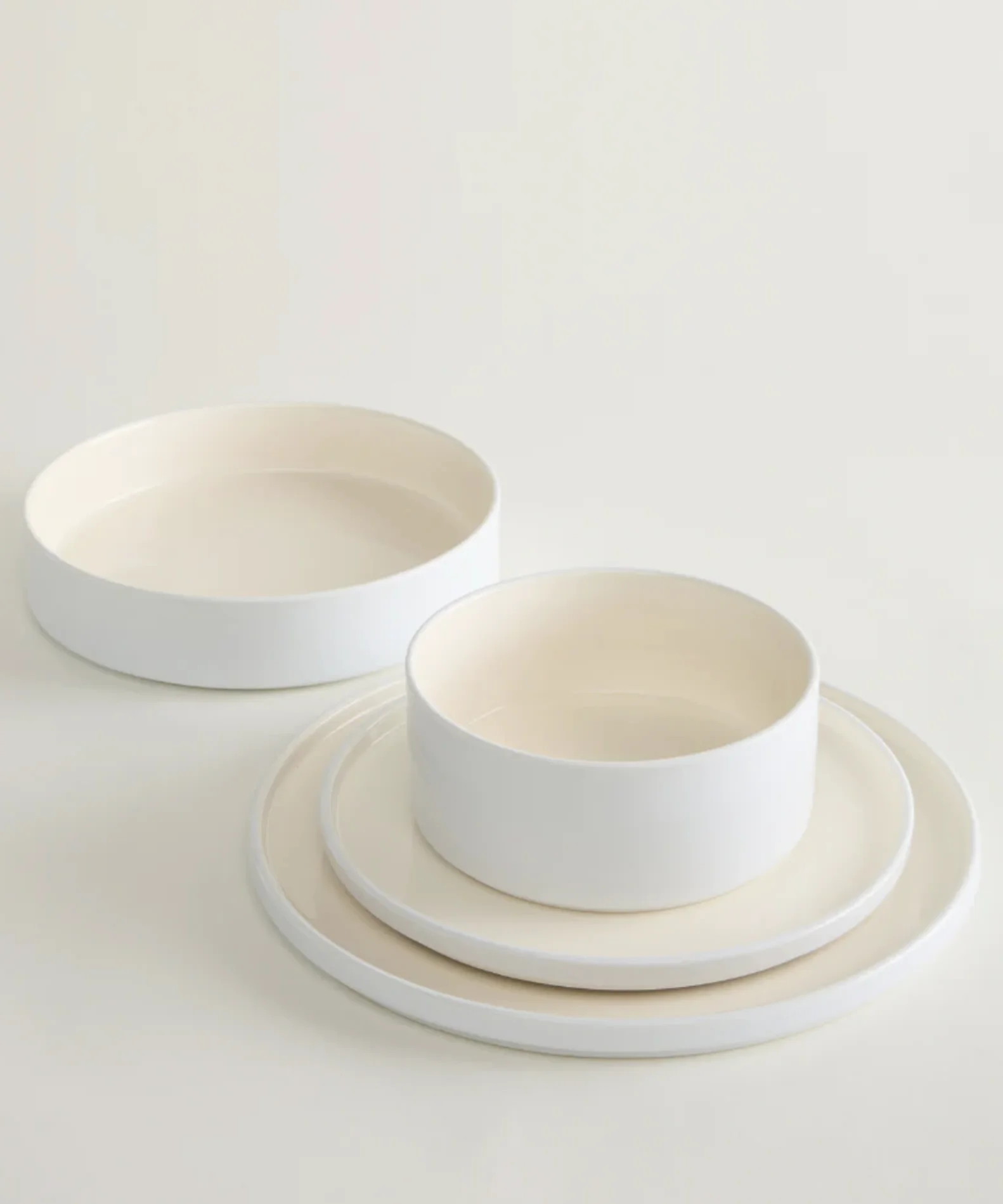 Noa Beige-White 24-delige serviesset