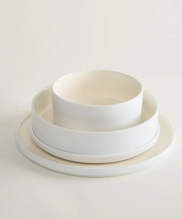 Noa Beige-White 24-delige serviesset