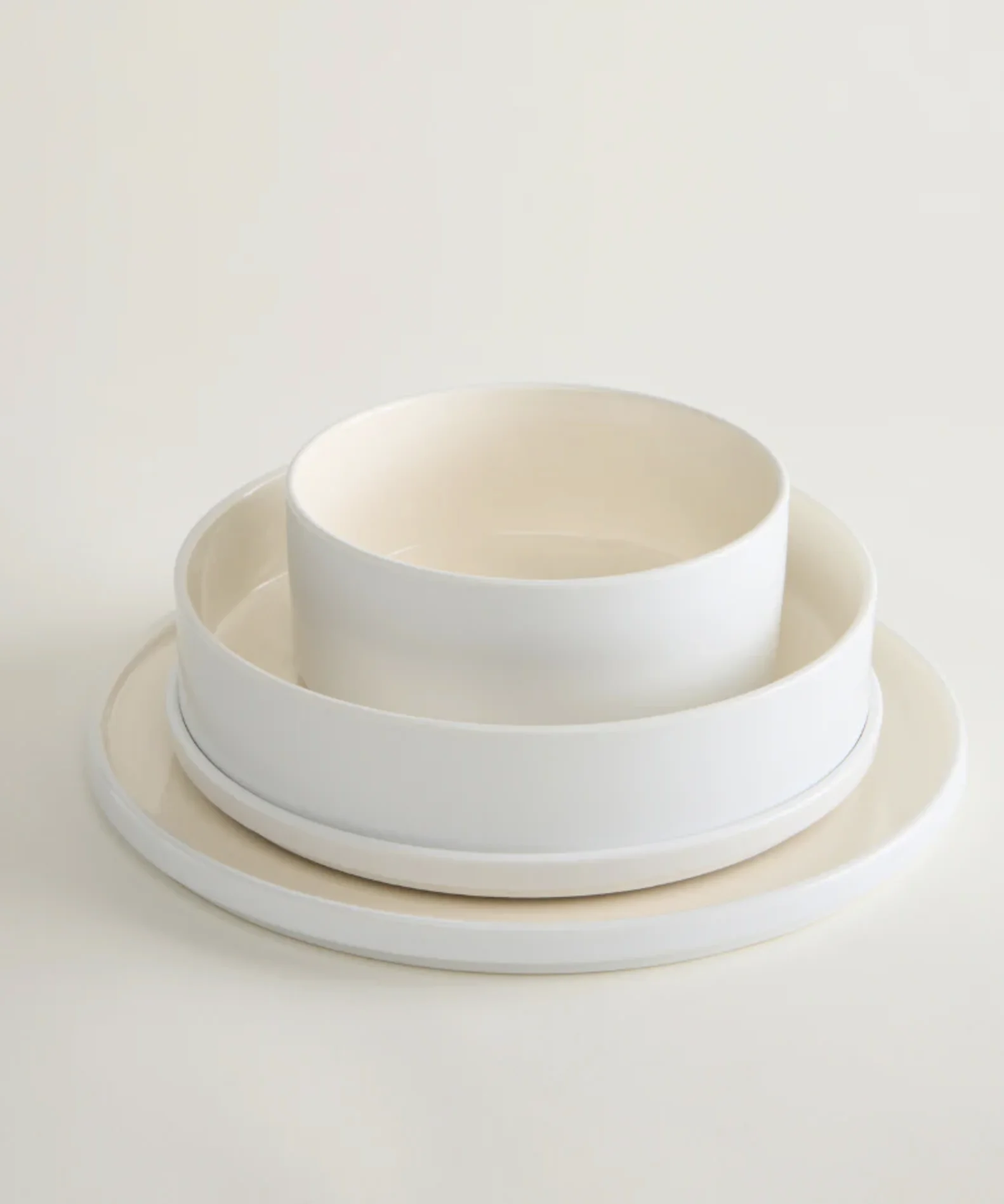 Noa Beige-White 24-delige serviesset