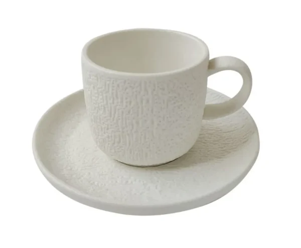 Valance Espressoset | Mat Wit 12-Delig
