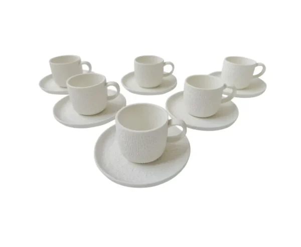 Valance Espressoset | Mat Wit 12-Delig