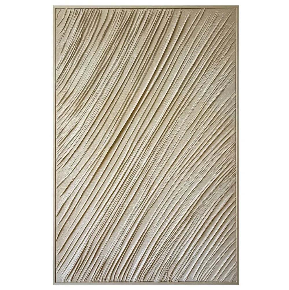 Wanddecoratie XL | 80X120 CM Wit-Beige