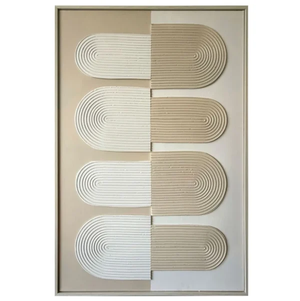 Wanddecoratie XL | 80X120 CM Wit-Beige