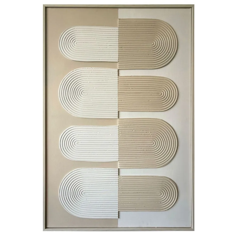 Wanddecoratie XL | 80X120 CM Wit-Beige