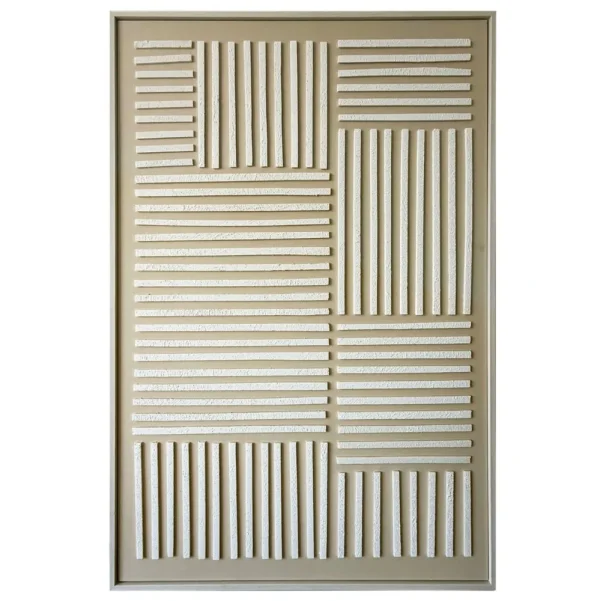 Wanddecoratie XL | 80X120 CM Wit-Beige