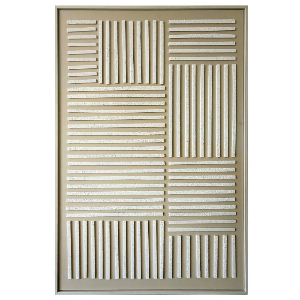 Wanddecoratie XL | 80X120 CM Wit-Beige