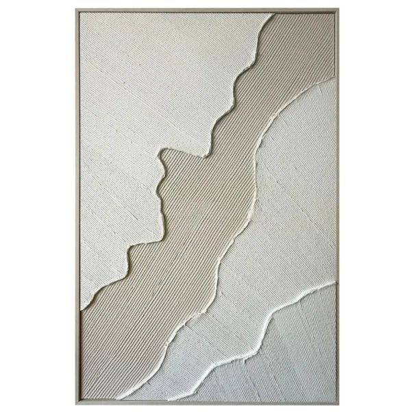 Wanddecoratie XL | 80X120 CM Wit-Beige