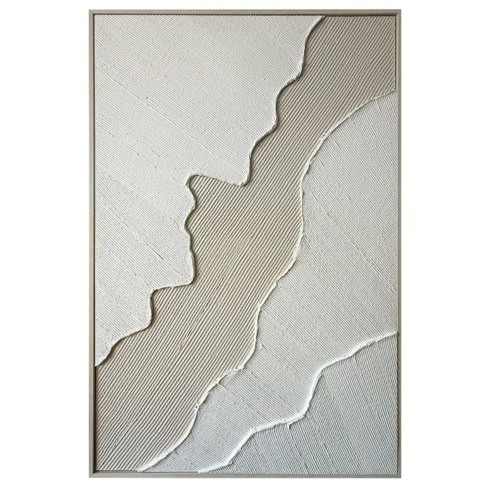 Wanddecoratie XL | 80X120 CM Wit-Beige