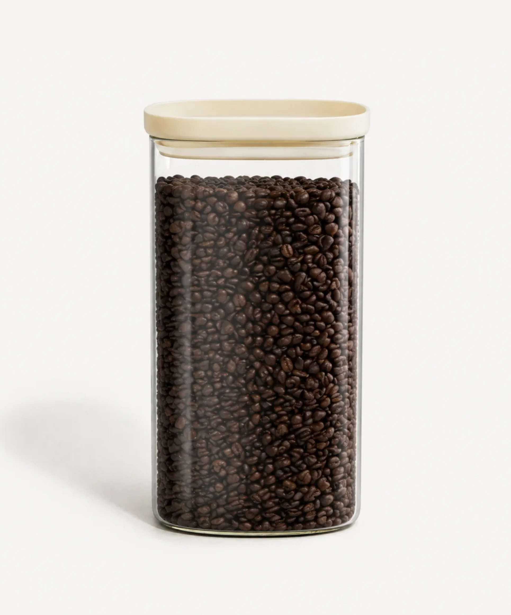 Beige Glazen Voorraadpot - 2000 ml