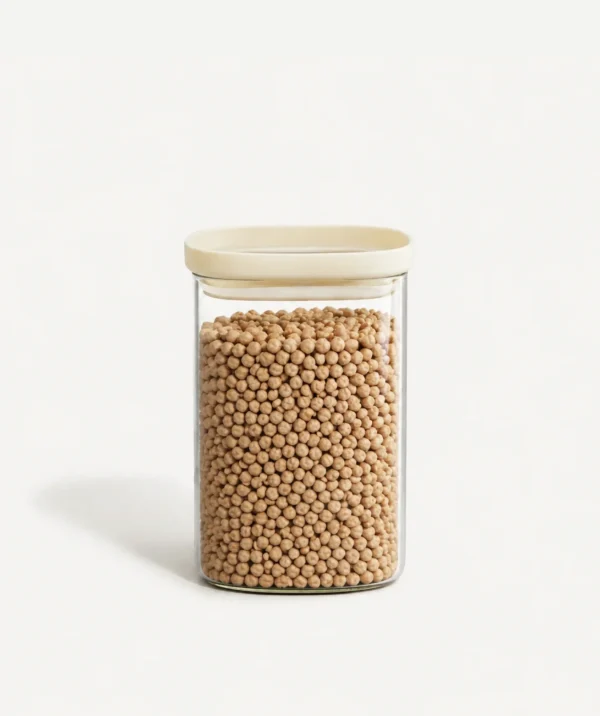 Beige Glazen Voorraadpot – 1000 ml