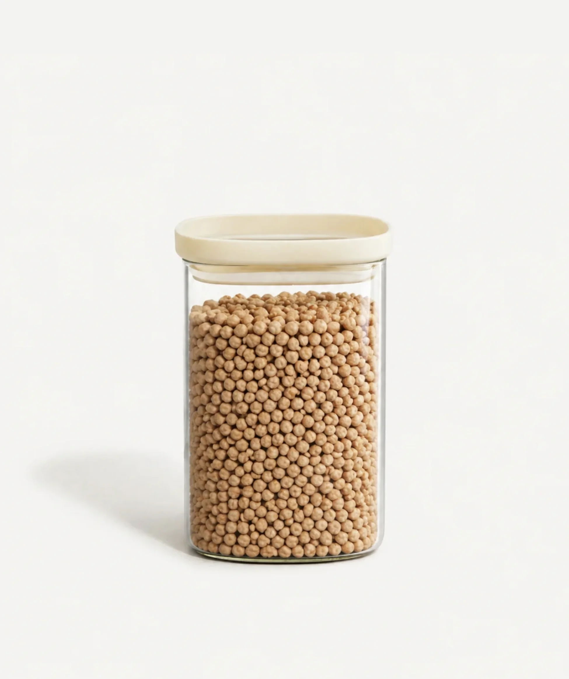 Beige Glazen Voorraadpot – 1000 ml