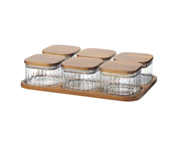 Geribbelde Acacia Bakjesset | 7-DELIG