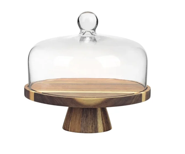 Acacia Patisseriebord Op Voet | Ø28 cm