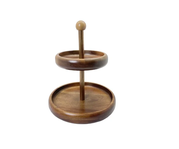 Acacia Etagère 2-laags | Ø25 & Ø30 cm