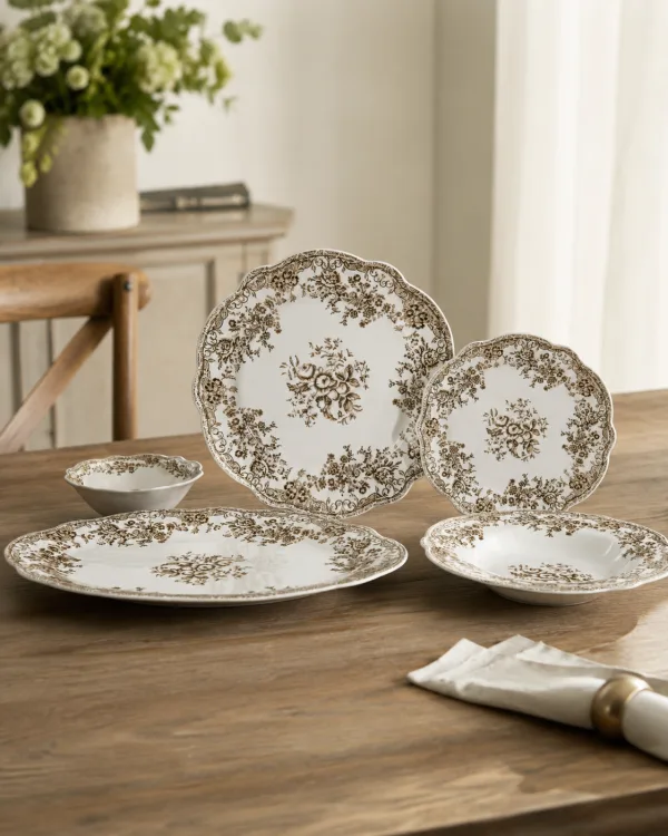 Heritage Bruin - serviesset 25 Delig
