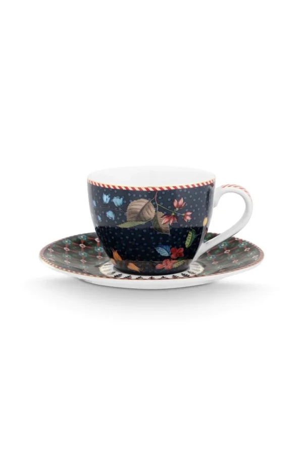 PIP Studio Set/2 Espresso Kop & Schotel Berry Blues