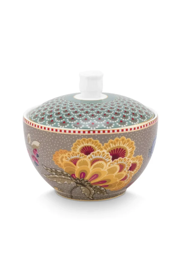 PIP Studio Suikerpot Blooming Tales Fantasy Khaki/Blauw 300ml