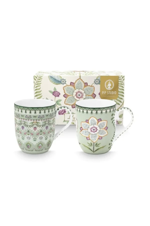 PIP Studio Set/2 Mokken Klein Lily&Lotus Licht Groen