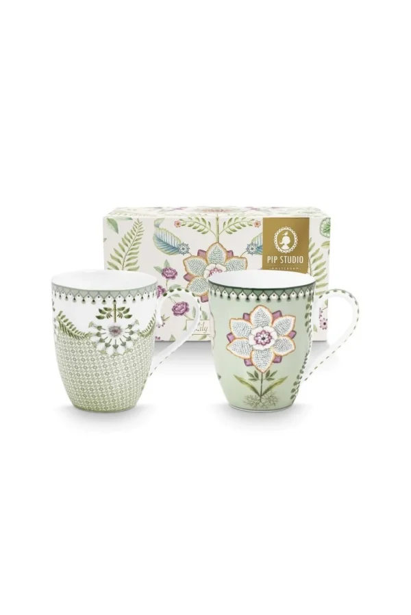 PIP Studio Set/2 Mokken Groot Lily&Lotus Licht Groen