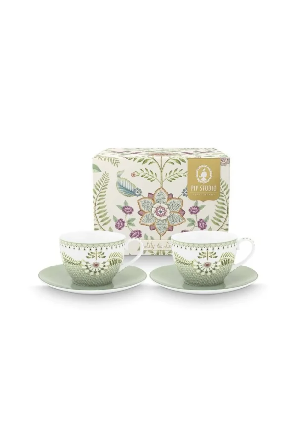 PIP Studio Set/2 Koppen & Schotels Lily&Lotus Licht Groen