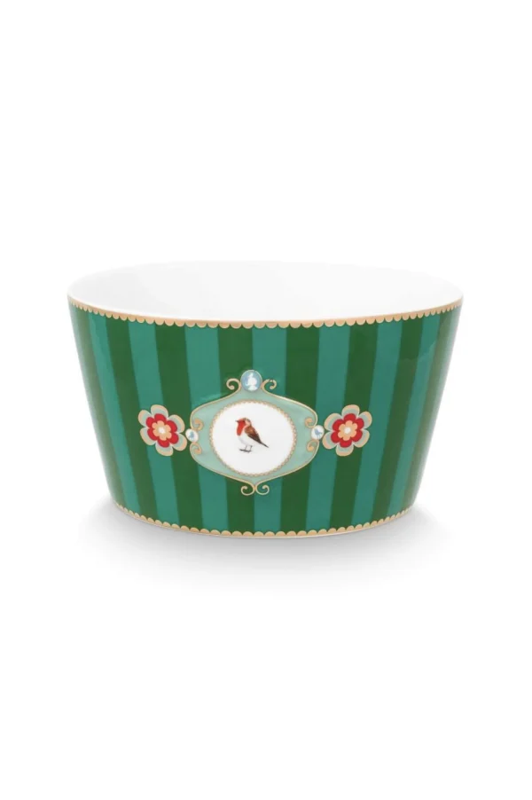 PIP Studio Love Birds Kom Strepen Groen 15cm
