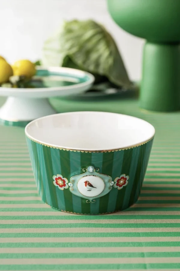 PIP Studio Love Birds Kom Strepen Groen 15cm