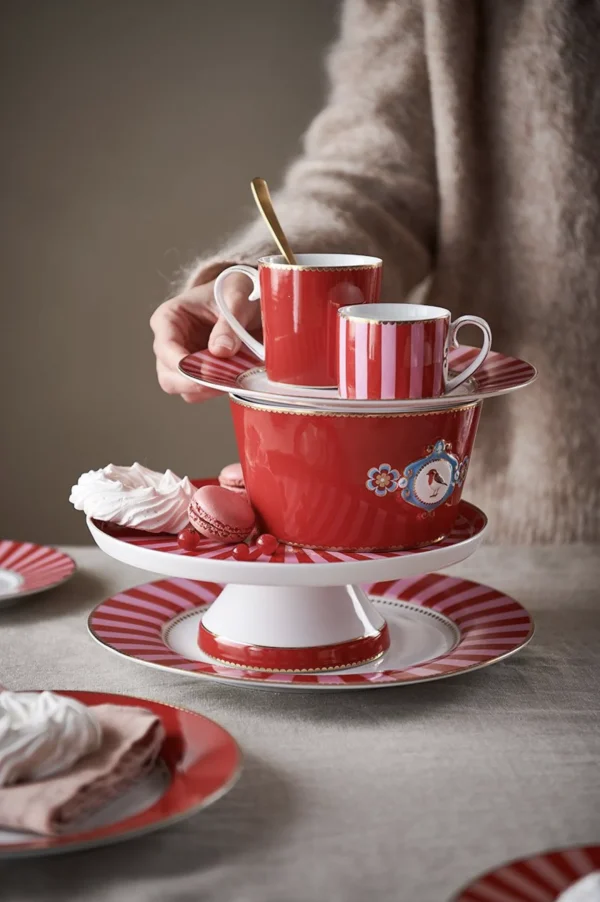 PIP Studio Love Birds Taartplateau Klein Rood/Roze