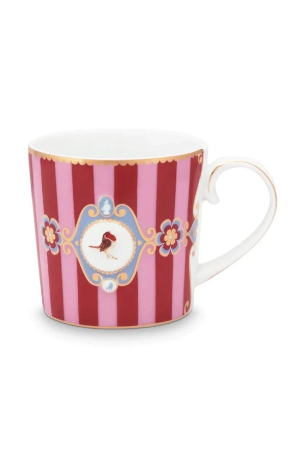 PIP Studio Set/2 Mokken Klein Love Birds Medallion Gestreept Rood-Roze
